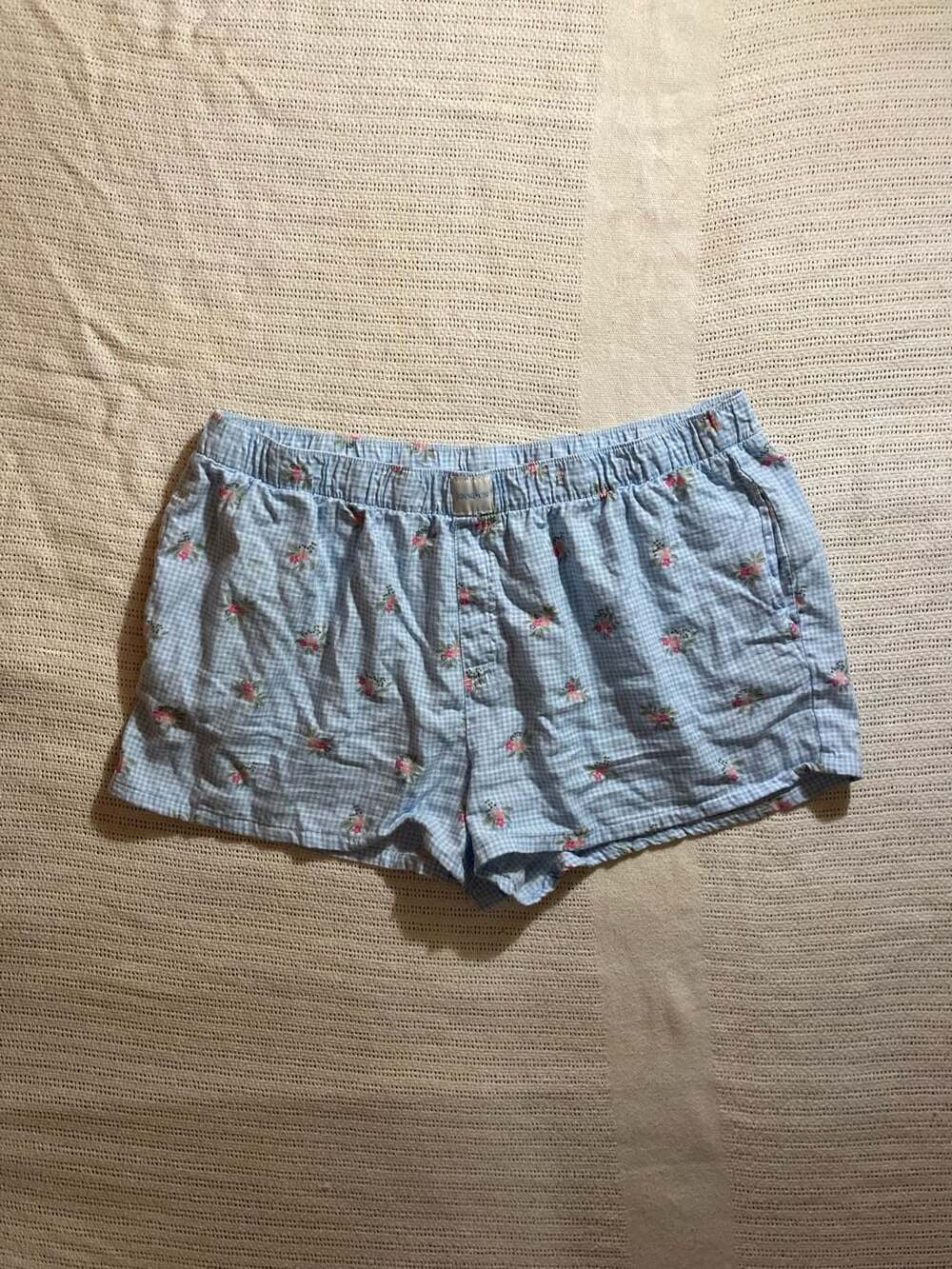 Joyspun Floral Gingham Pajama Shorts Size XL (16-18)